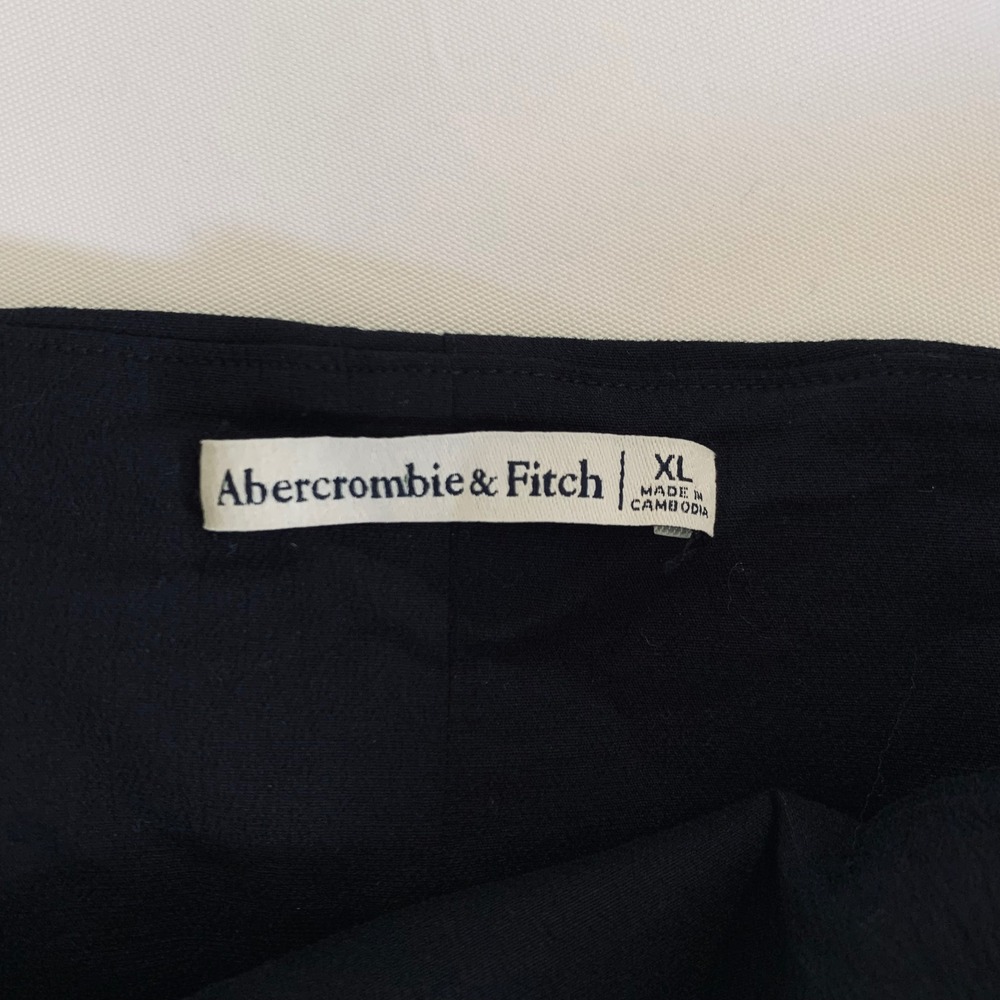 Abercrombie Fitch Dress Mila Bubble Hem Mini XL Black Square Neck Coquette Chic - Picture 5 of 12